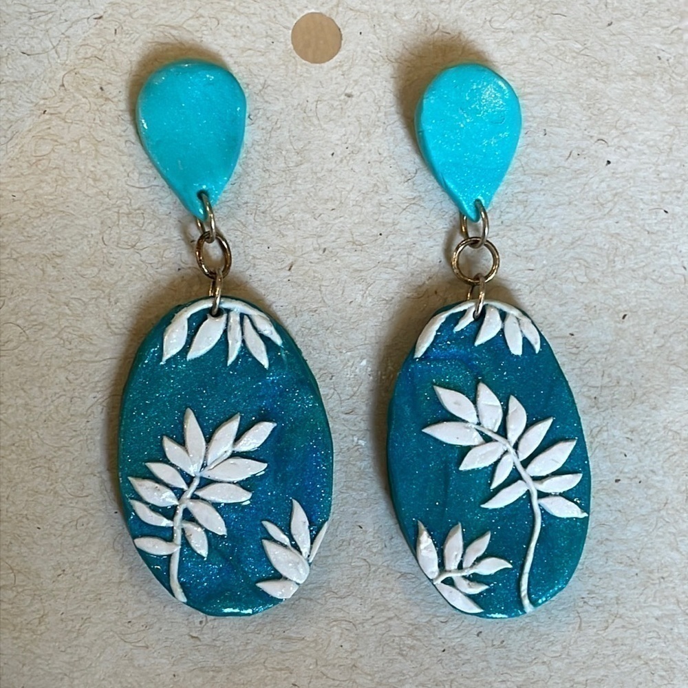 💐5/25 Lightweight large bold resin floral teardrop dangle drop earrings